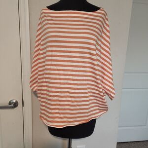 Casual Striped Boat Neck Top